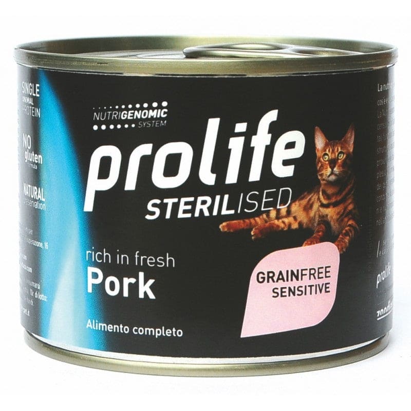 PROLIFE CAT STERILISED GRAINFREE SENSITIVE PORK GR.200