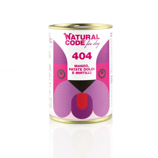 Natural Code Dog 404 Adult Manzo, Patate Dolci e Mirtilli 400 gr