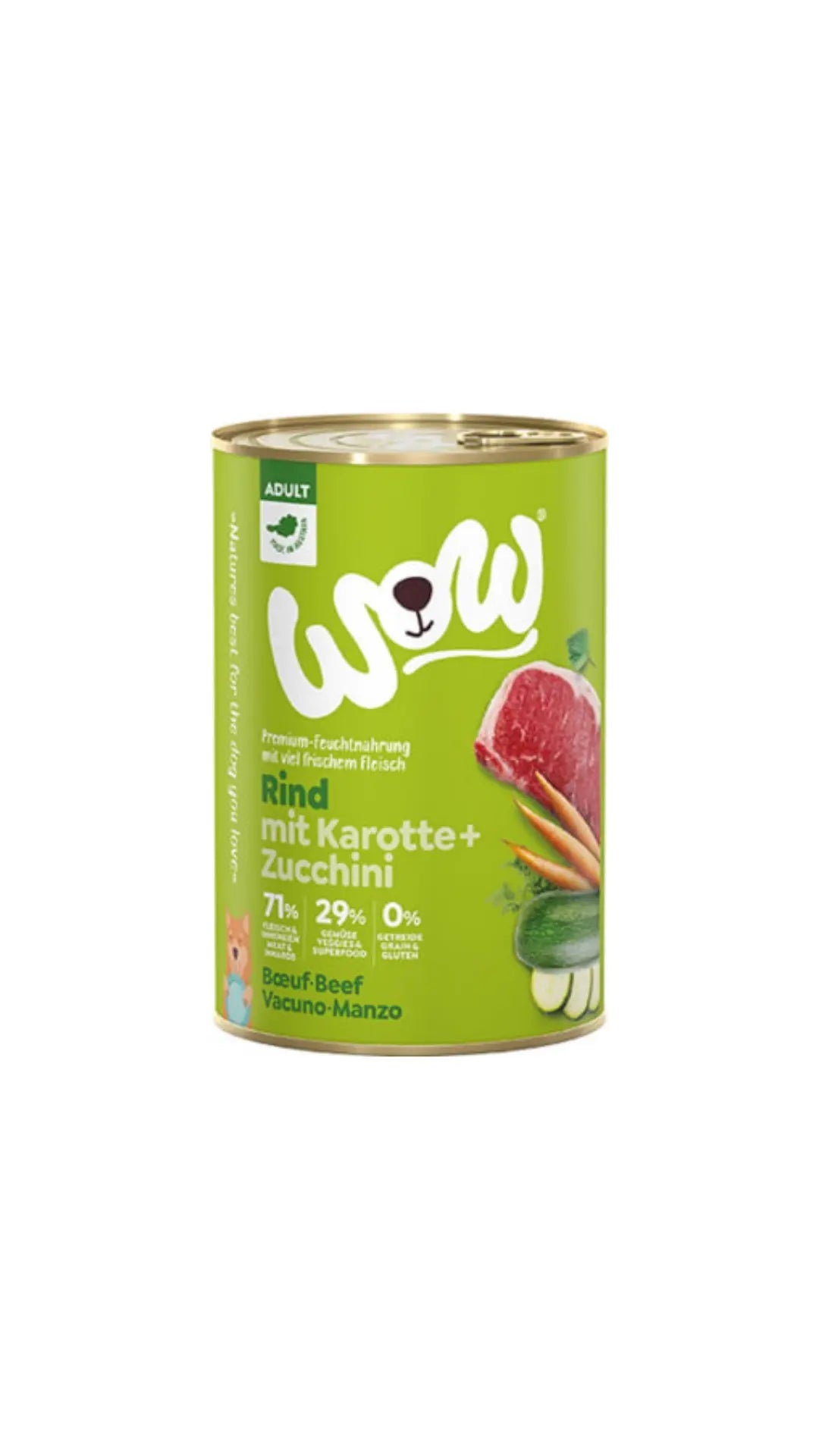 WOW! Manzo per cani adulti 400gr