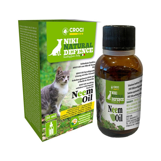 Soluzione Lenitiva all'Olio di Neem per Gatti Niki Natural Defence croci 20ml