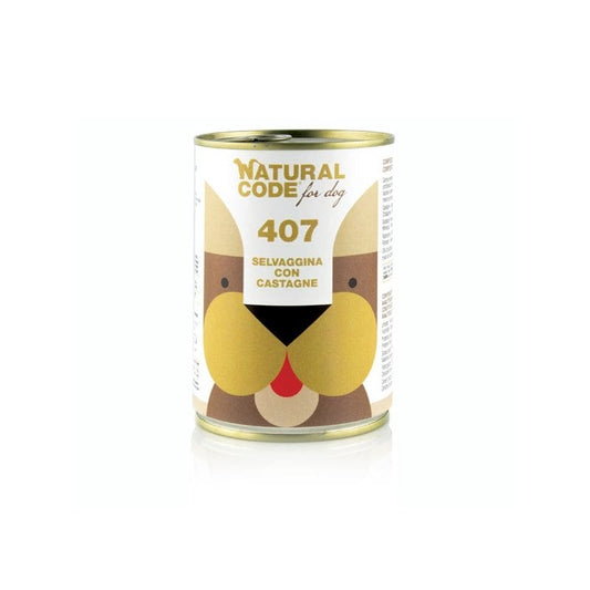 NATURAL CODE 407 SELVAGGINA CON CASTAGNE 400G UMIDO CANE