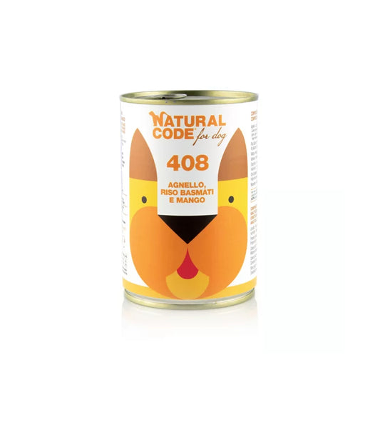 Natural Code 408 Cane Agnello Riso Basmati E Mango 400 Gr