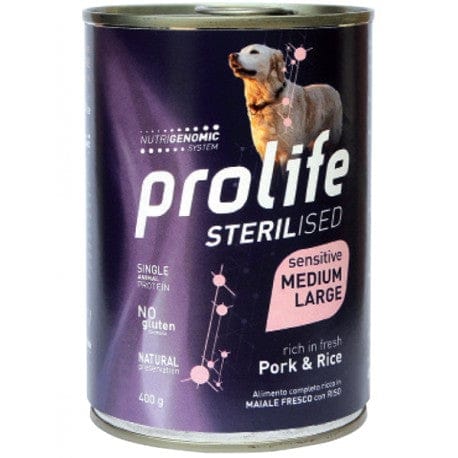 Prolife Dog Sterilised Sensitive Adult Medium/Large - Pork & Rice 400g