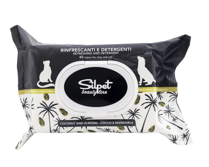 Silpet 40 Salviettine Detergenti 30x20cm Profumazione Cocco e Mandorla