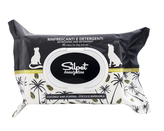 Silpet 40 Salviettine Detergenti 30x20cm Profumazione Cocco e Mandorla