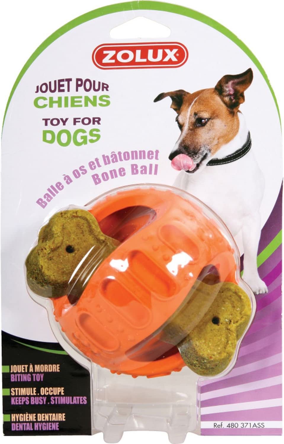 GIOCO CANE GOMMA PALLINA OSSI "BONE BALL"