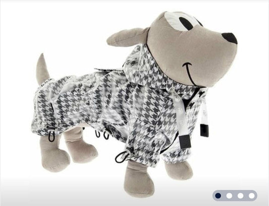 Impermeabile regolabile con elastico modello Favola fantasia Pied de poule per cani, ferribiella