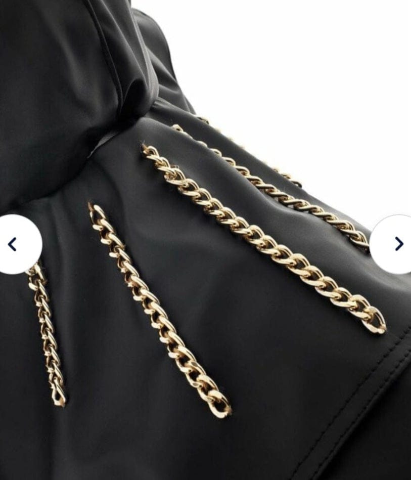 Impermeabile a mantella modello Danger con cappuccio e catena per cani