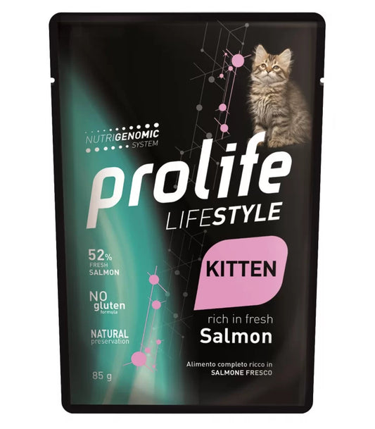 Prolife Gatto Lifestyle Kitten Salmone Bustina 85 Gr