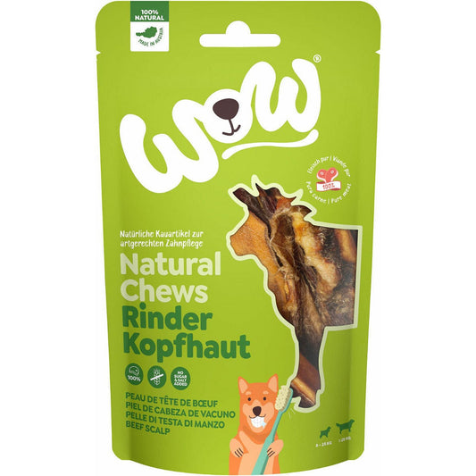 Wow Naturalchews Snack pelle di testa di manzo 350g