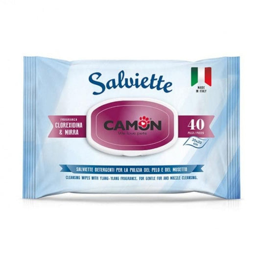 Salviette Camon Mirra e Clorexidina per la cura del pelo di cani e gatti