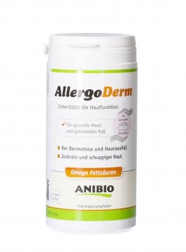 Allergo Derm anibio 150gr
Alimento complementare per cani e gatti - Supporto in caso di sintomi da allergia