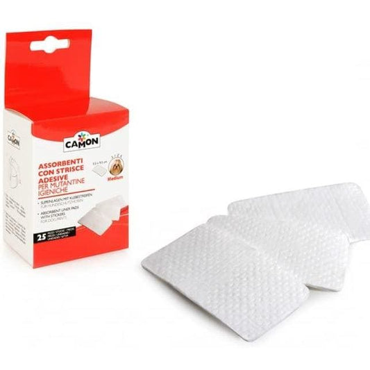 CAMON ASSORBENTI CON STRISCE ADESIVE PER MUTANDINE IGENICHE 25 PZ. TG. M