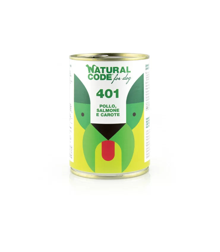 Natural Code 401 Cane Pollo Salmone E Carote 400 Gr