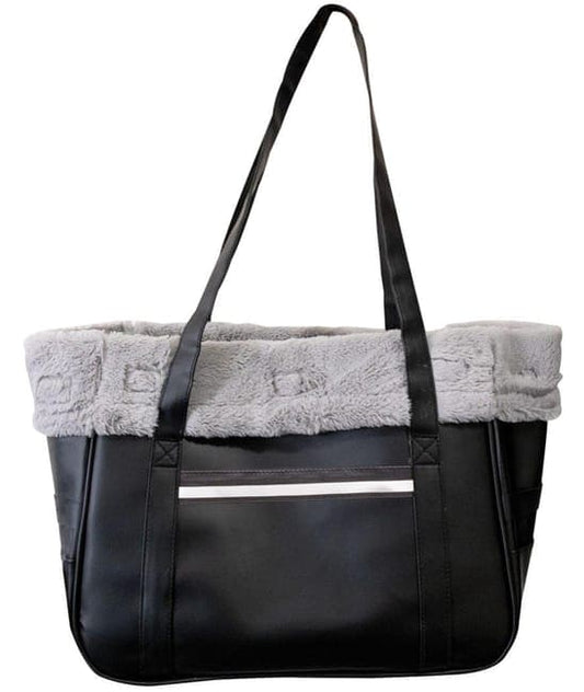 Borsa in finta pelle con fodera in peluche modello James per cani e gatti croci