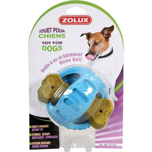 GIOCO CANE GOMMA PALLINA OSSI "BONE BALL"ZOLUX