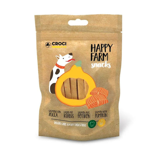 Happy Farm: snack per cani con salmone e zucca