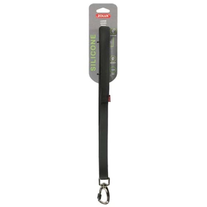Guinzaglio zolux in silicone 1,2metri nero con chiusura di sicurezza