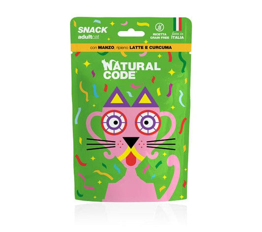 Natural code snack per gatti adulti con manzo e curcuma