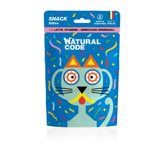 Natural Code Snack Kitten con Latte, Vitamine e Aminoacidi Essenziali