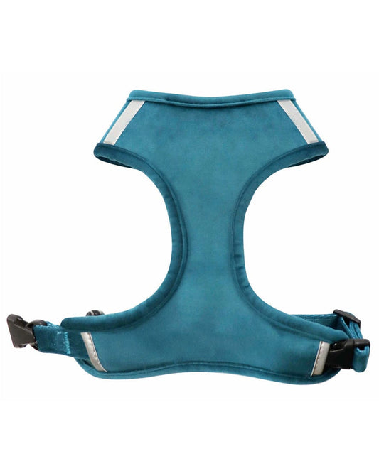 Pettorina double face in velluto con fodera in ecopelliccia e strisce catarifrangenti per cani,croci