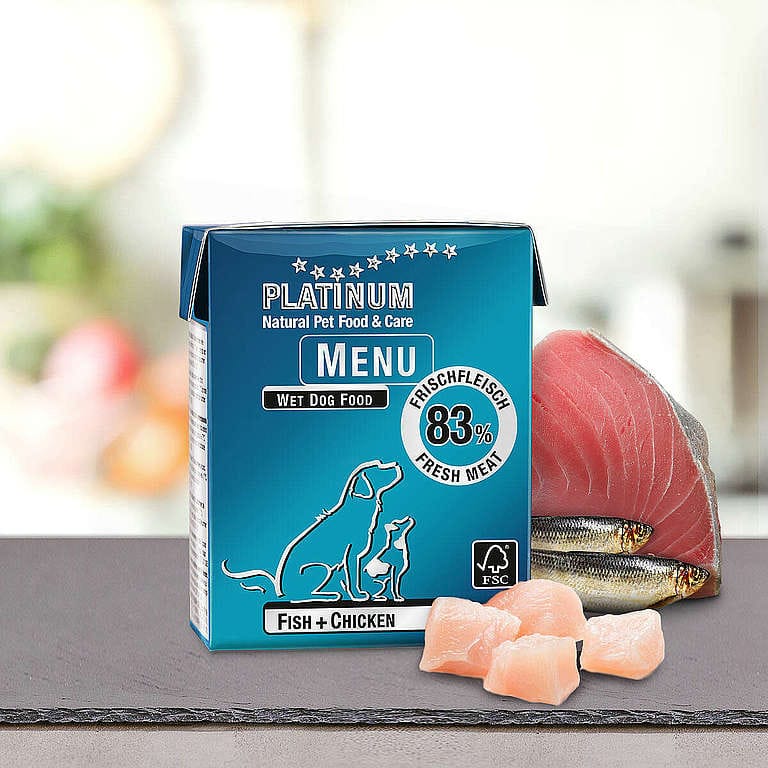 PLATINUM ADULT MENU FISH & CHICKEN 375G UMIDO CANE